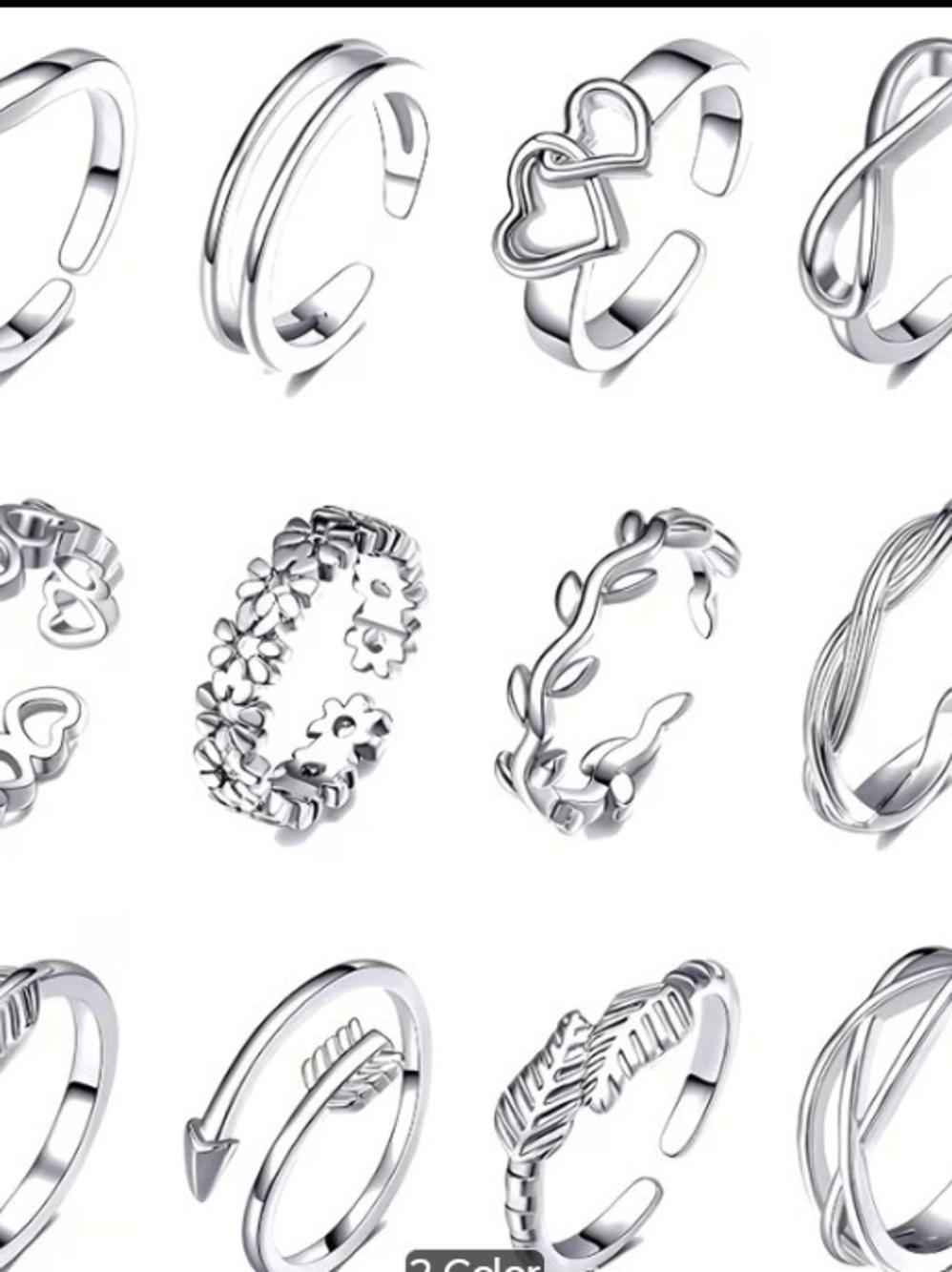 Silver Stackable Midi Rings - Set of 11
